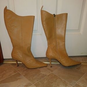 Suzanne Somers 2 in. Stiletto style leather boots